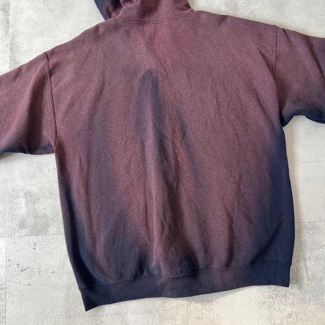 そ*ら様 一点物 Boro　鬼フェード　ボロ パーカー　ジップアップ　パープル×