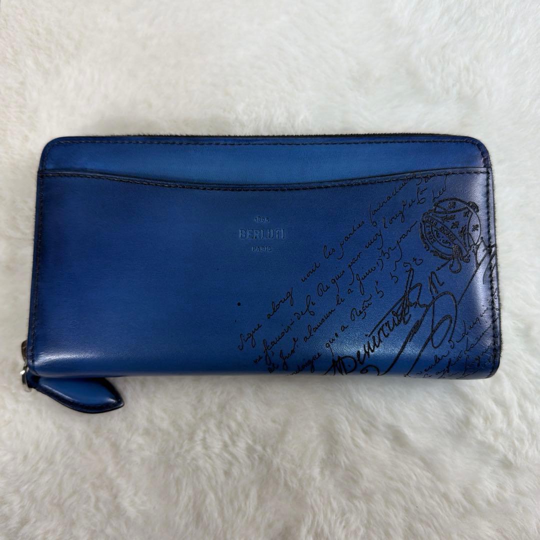 美品 BERLUTI スクリット カリグラフィ イタウバネオ ラウンドジップ