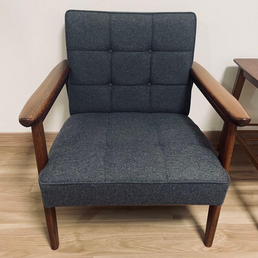 カリモク60 Kチェア　1シーター　チャコールグレー