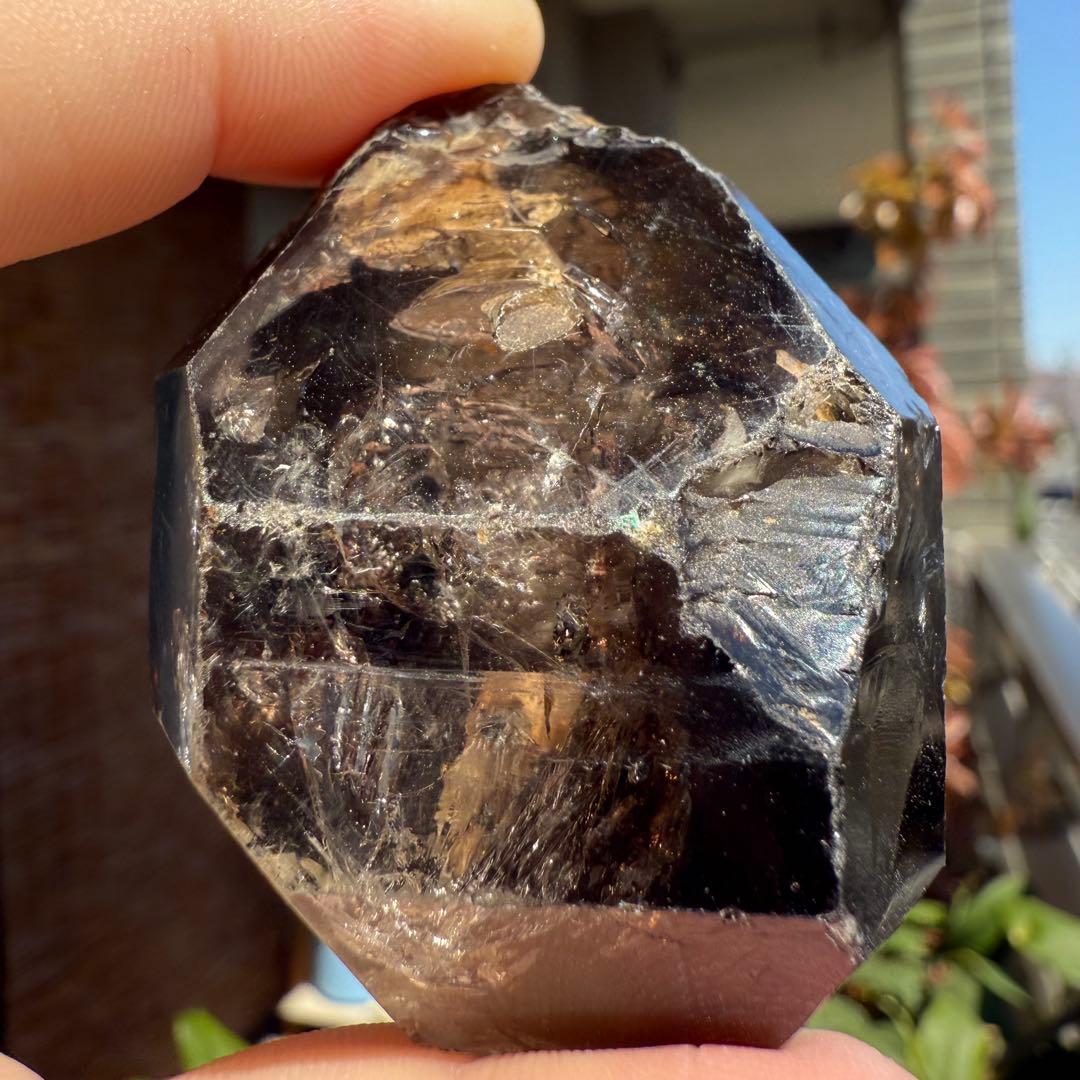 南アフリカ産　エレスチャルクォーツ　78.4g　骸骨水晶　自然石　鉱物標本⑤