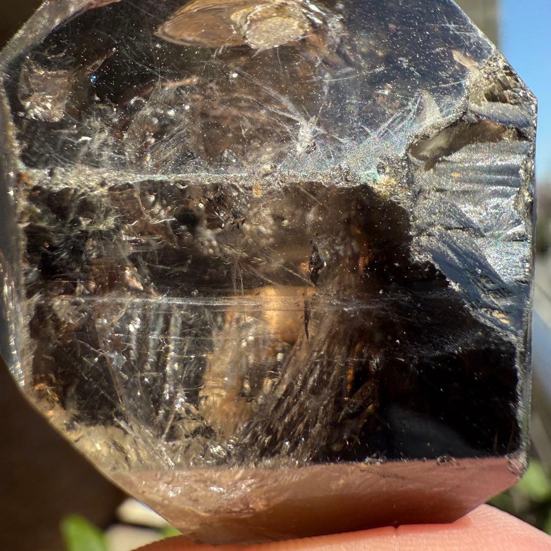 南アフリカ産　エレスチャルクォーツ　78.4g　骸骨水晶　自然石　鉱物標本⑤