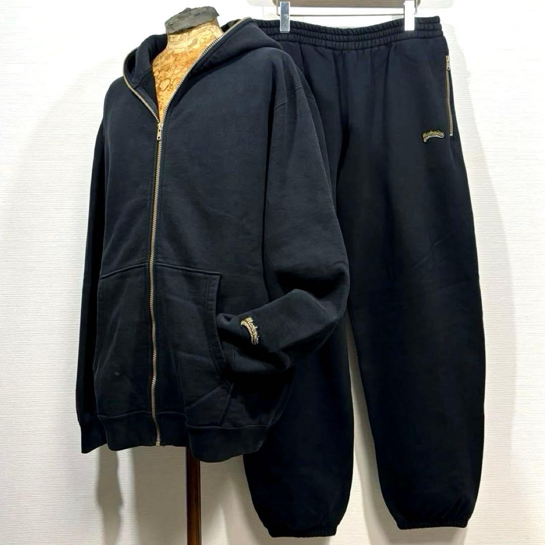 XL 上下 肉厚 黒金 マスターピース ヘクティク スウェット パーカー パンツ