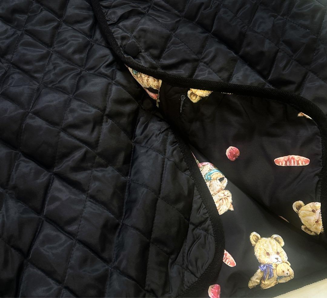 美品 yukiemon テキスタイルキルティングコート まぜまぜ リバーシブル