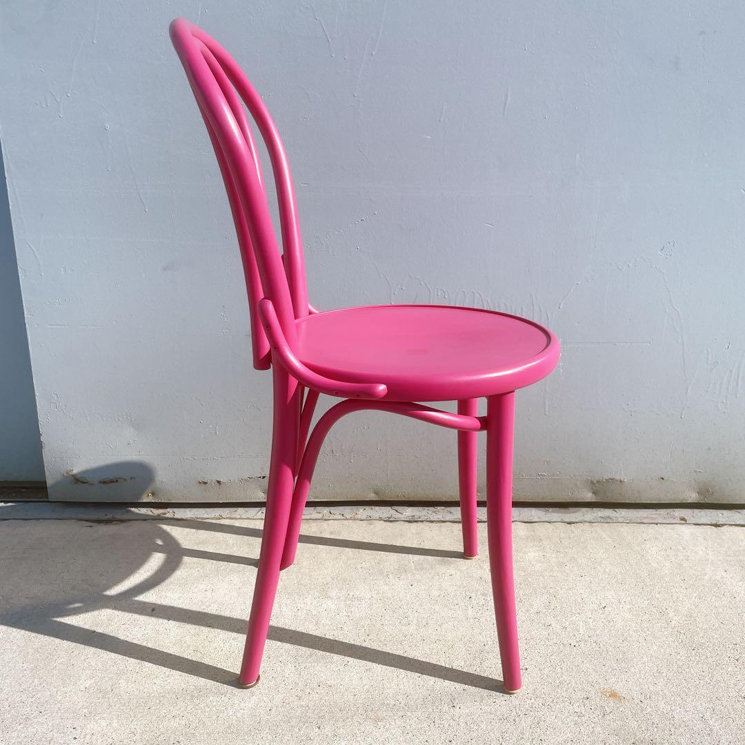 【使用少】TON トーネット チェコ製 ピンク ベントウッドチェア 曲げ木イス