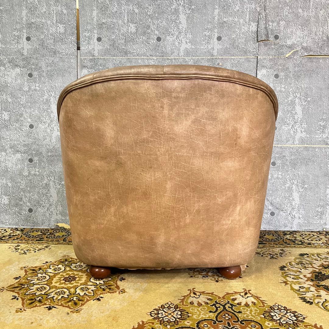 ꧁ヴィンテージ家具꧂1人掛けソファ&3人掛けソファセット アンティーク レザー