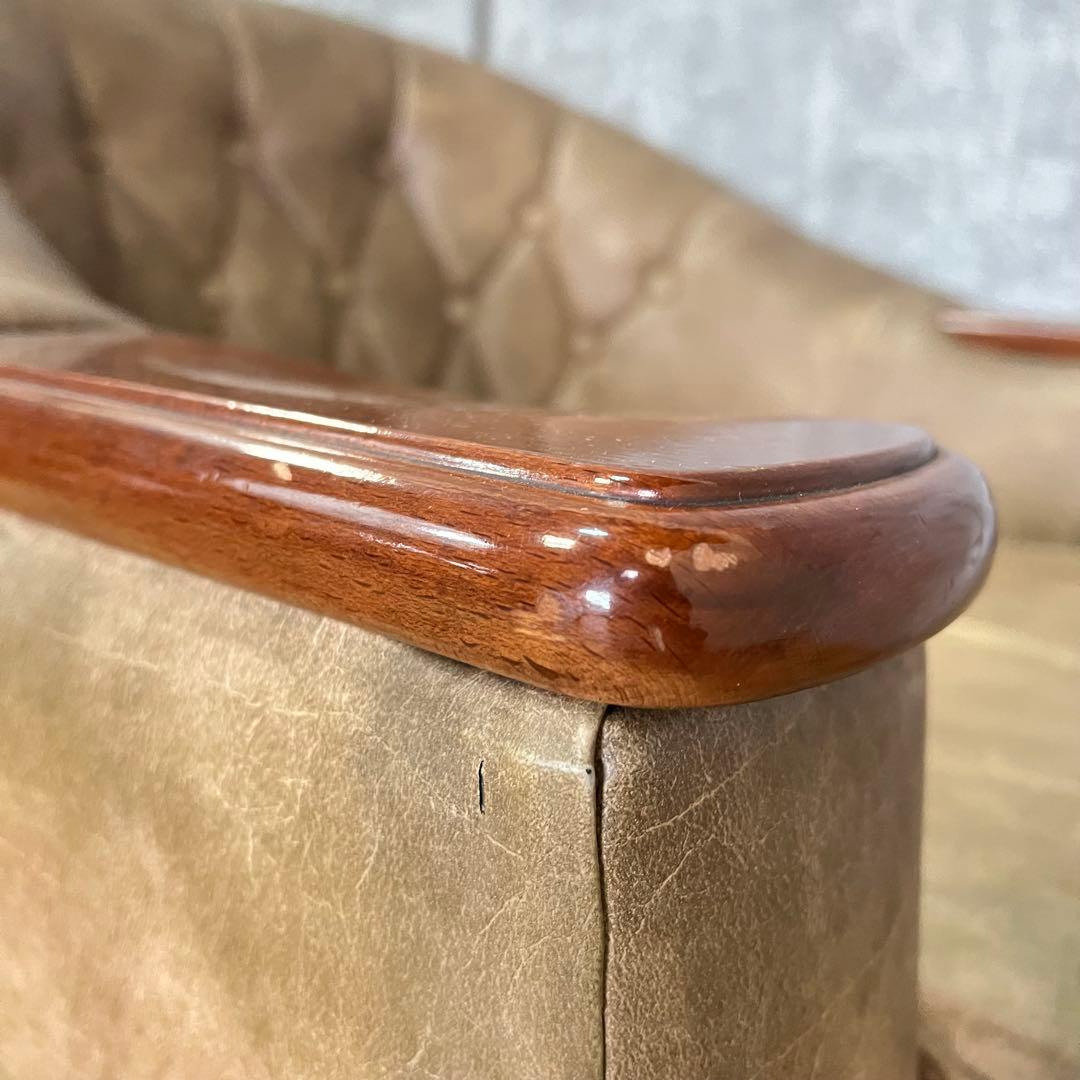 ꧁ヴィンテージ家具꧂1人掛けソファ&3人掛けソファセット アンティーク レザー