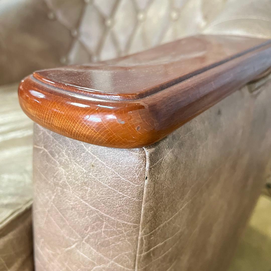 ꧁ヴィンテージ家具꧂1人掛けソファ&3人掛けソファセット アンティーク レザー