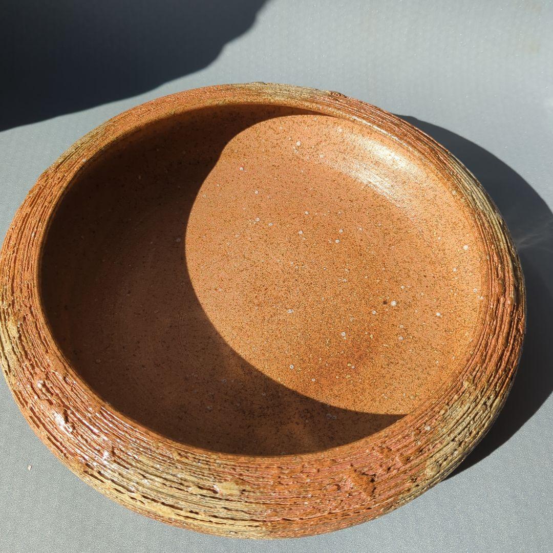 【信楽焼】水盤　花器　松皮