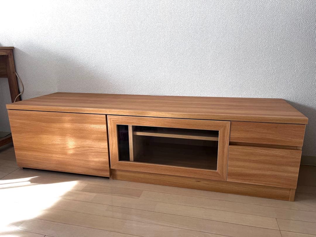 【幅約150cm】ナチュラルウッド　テレビボード　プリンター収納あり