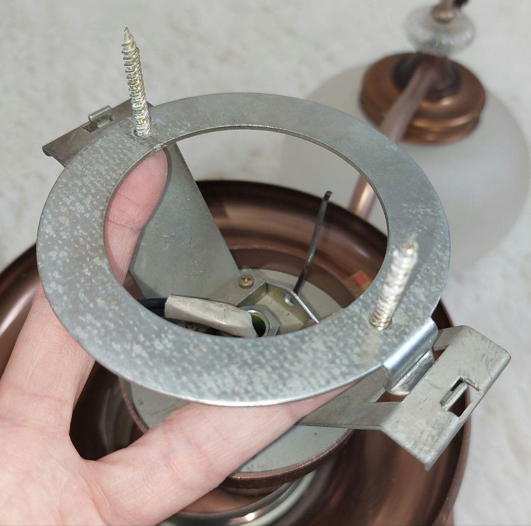 アンティークシャンデリア✨松下電工 ブロンズ仕上げ ガラス 4灯 送料込み