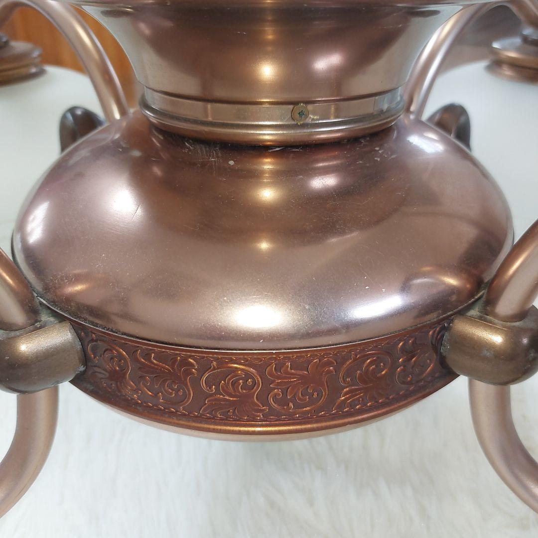 アンティークシャンデリア✨松下電工 ブロンズ仕上げ ガラス 4灯 送料込み