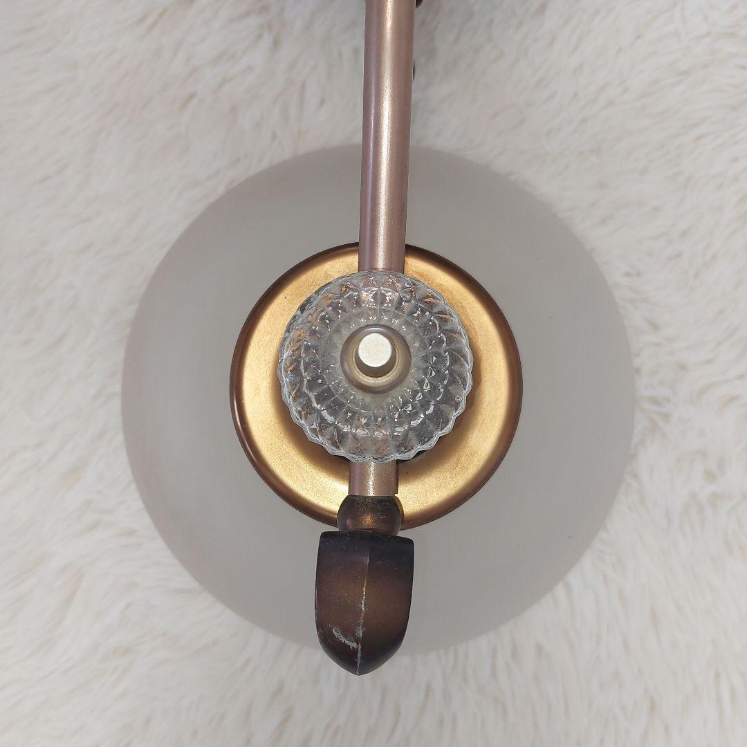 アンティークシャンデリア✨松下電工 ブロンズ仕上げ ガラス 4灯 送料込み