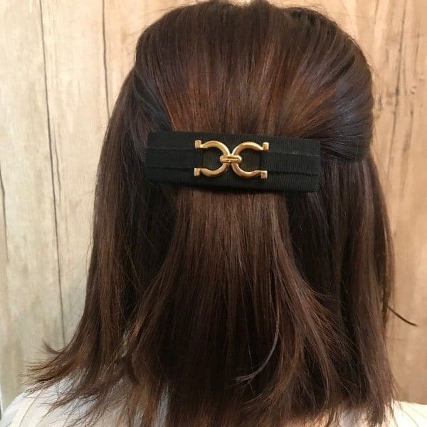 フェラガモ　Ferragamo　バレッタ　ブラック　ガンチーニ　髪留め