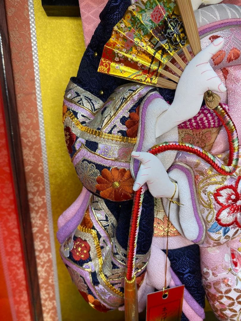 東京久月　正絹金蘭羽子板ガラスケース１３号・間口約２８×奥行約２２×高さ約５２㎝