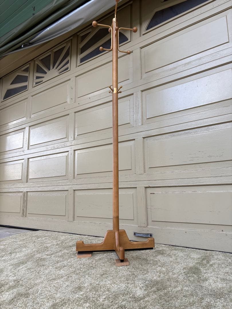 カリモク コートハンガー ポールハンガー アンティーク調 ハンガーラック