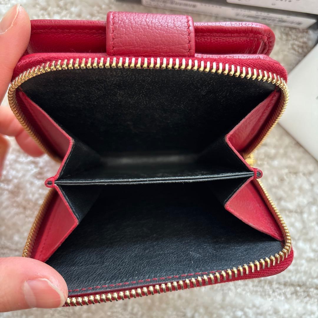 Yves Saint Laurent 二つ折り財布 レッド