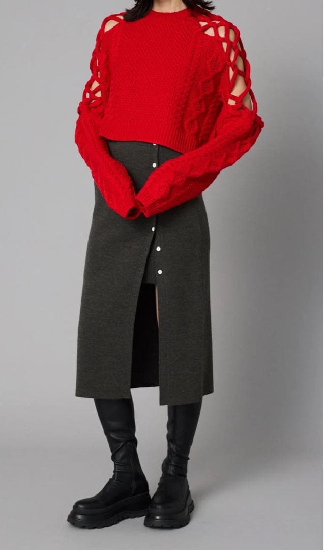 【新品未使用】 HeRIN.CYE Layered knit skirt