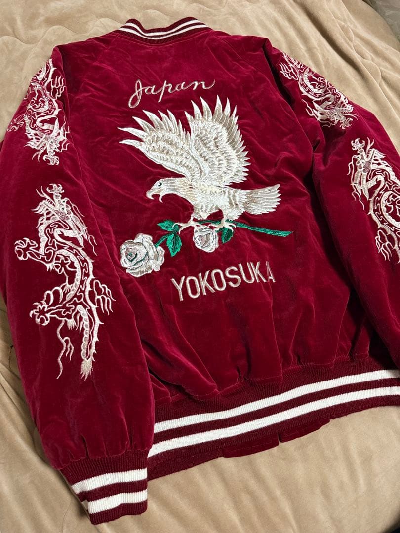 日本製 YOKOSUKA 別珍 vintage 90s 鷲 花 限定 スカジャン