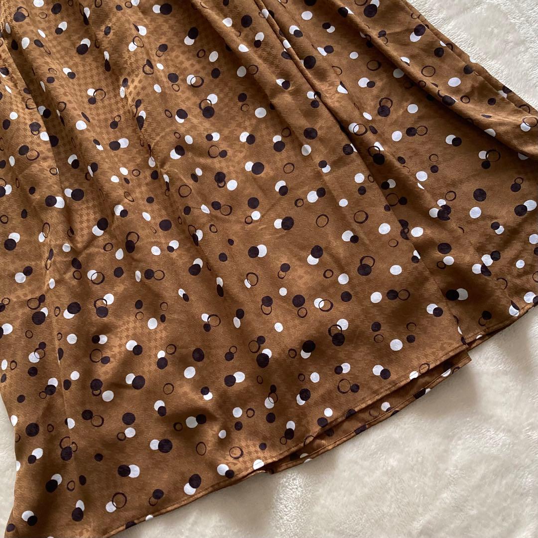 【新品】自由区 大きいサイズ 46 ドットプリントロングスカート 2023AW