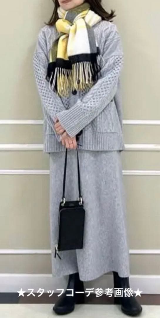 ★ケイト★♡23区♡カシミヤ チェック柄ストール♡イエロー♡2023