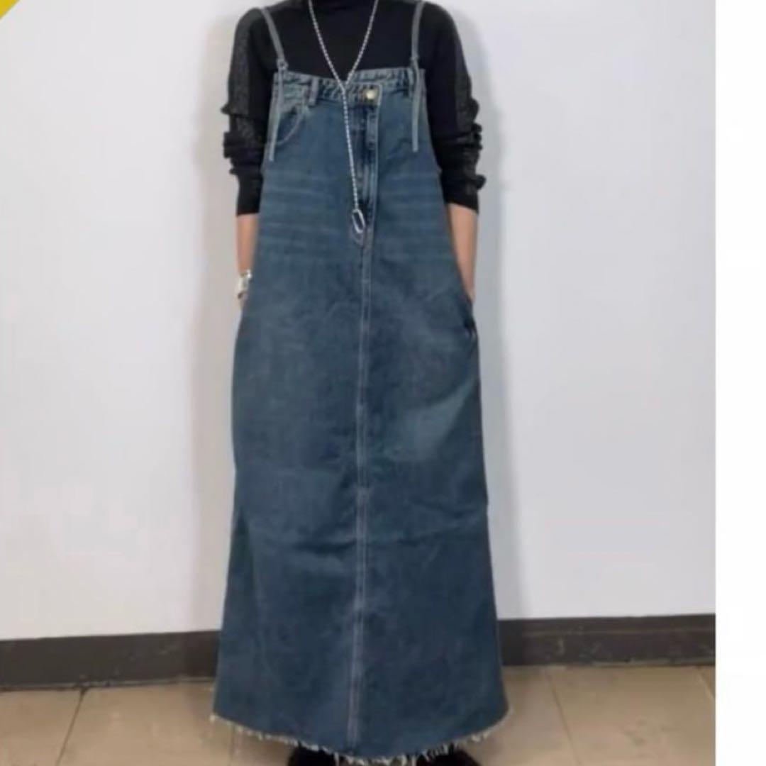 タイムセール　最終価格　金額戻ります　大人気ポリーヌ・ブローデニムジャンスカ