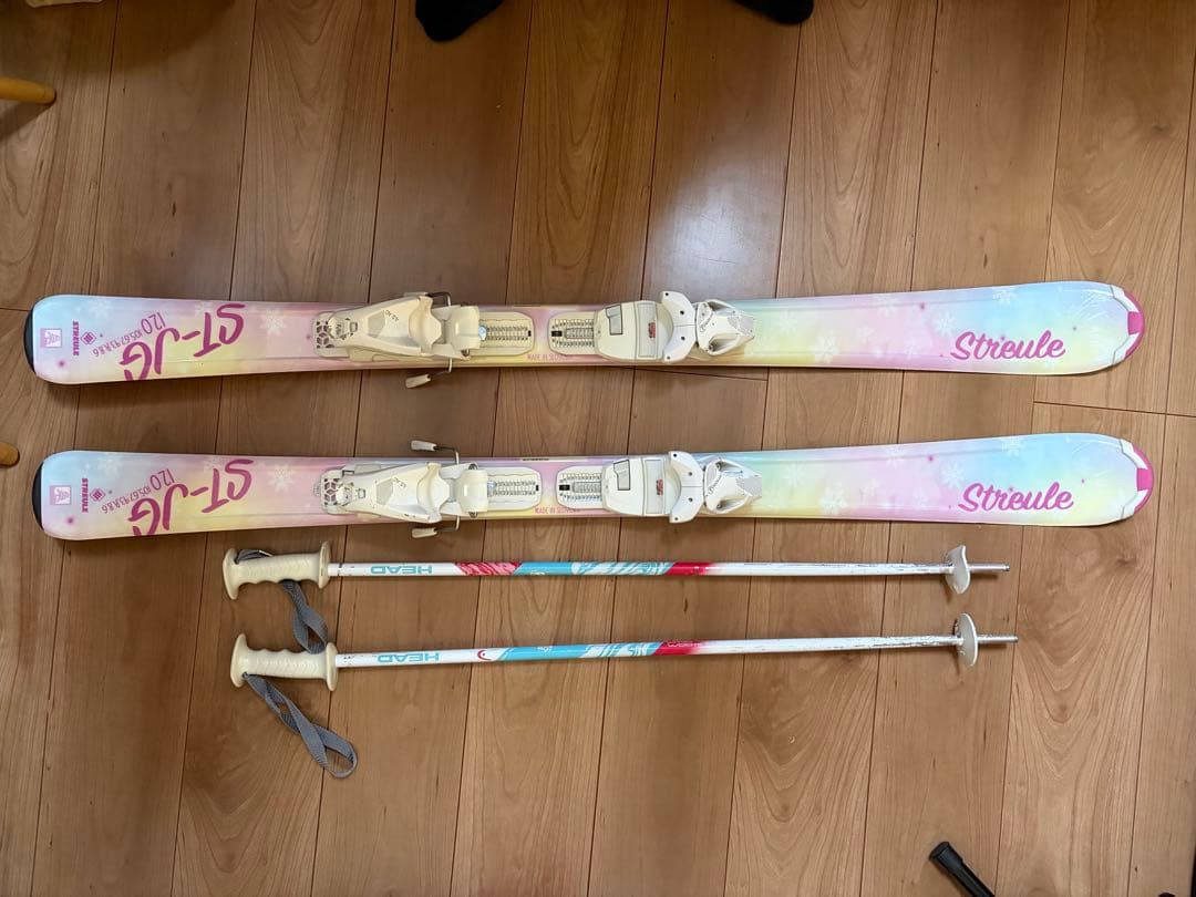 Streule スキーセット ピンクとホワイト