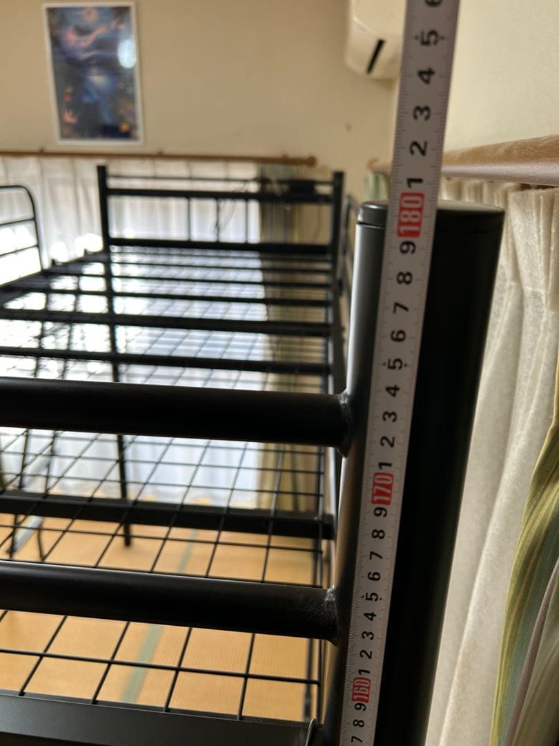 ロフトベッド スチール製【ブラック】