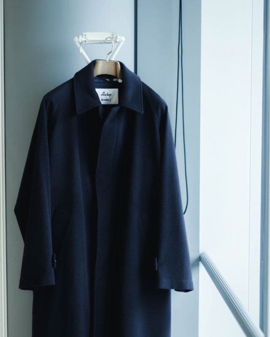 Sealup BEAMS F ステンカラーコート ネイビー