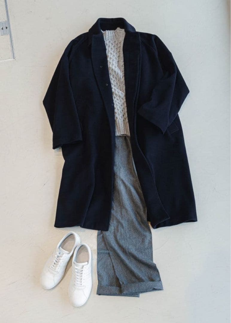 Sealup BEAMS F ステンカラーコート ネイビー