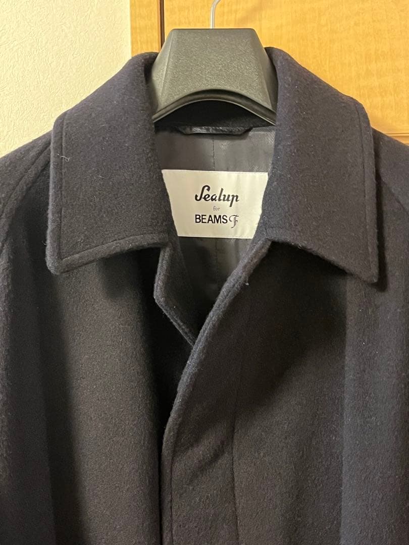 Sealup BEAMS F ステンカラーコート ネイビー