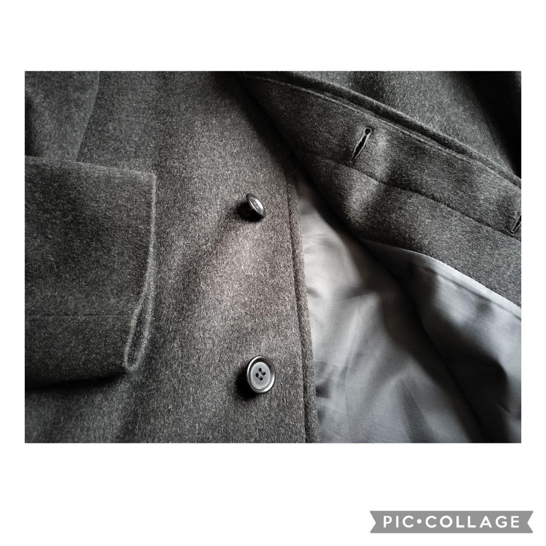 【美品】タケオキクチ 日本製 カシミヤ混 ステンカラーコート L　ダークグレー