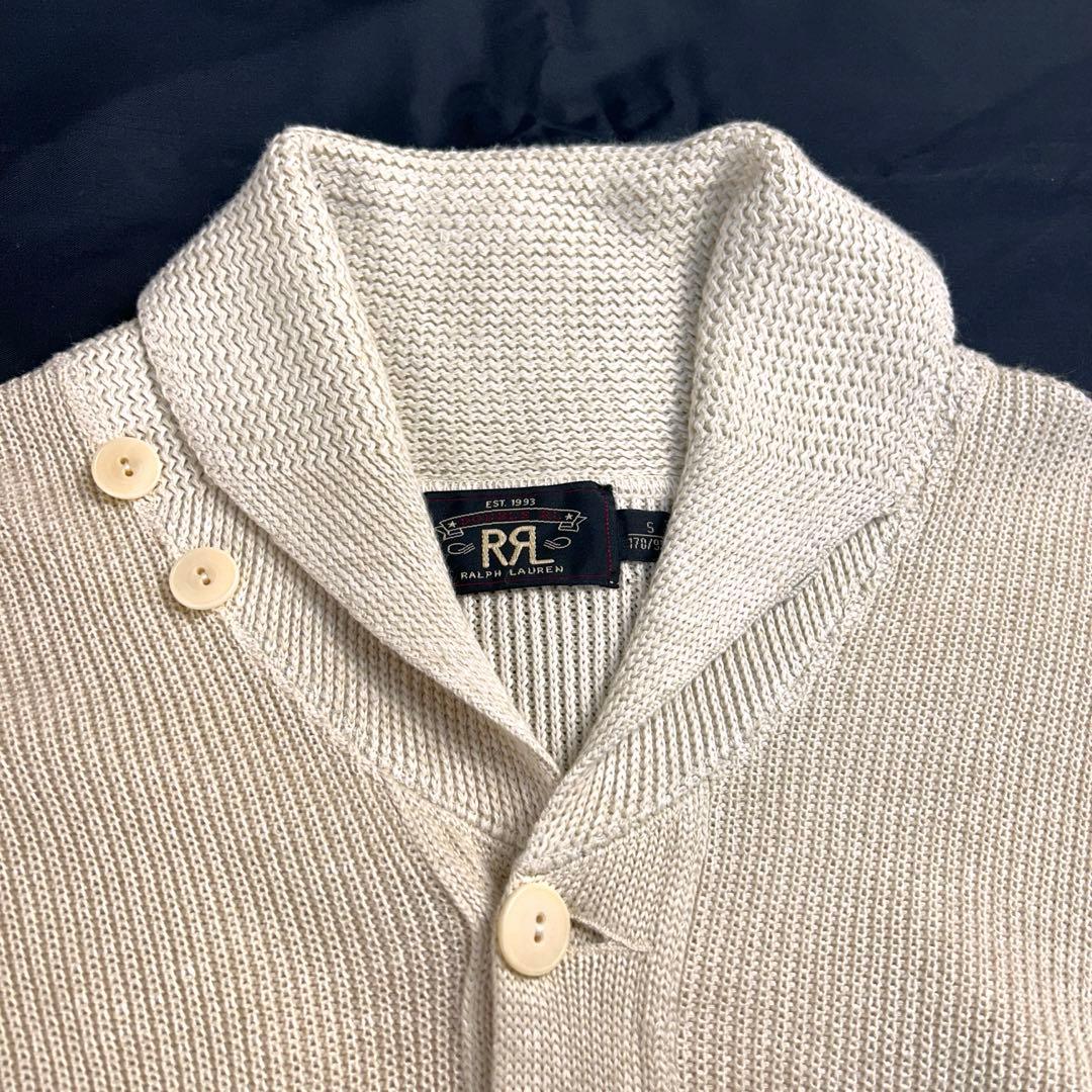 RRL ダブルアールエル　ショールカラーカーディガン　オフホワイト　S　リネン混