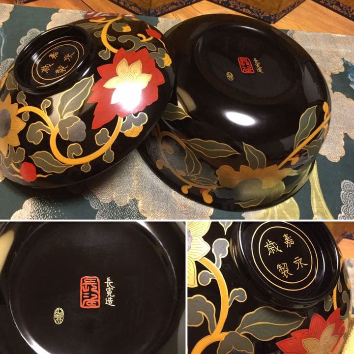 A64 木製漆器 懐石道具 ８代目象彦 極上蒔絵 長寛写　砂金袋形　1客