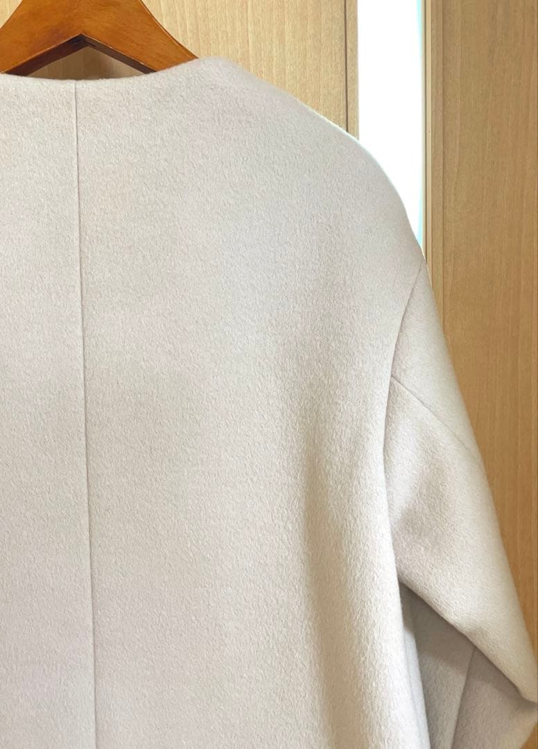 グリーンレーベル アンゴラビーバースリットノーカラーコート 40