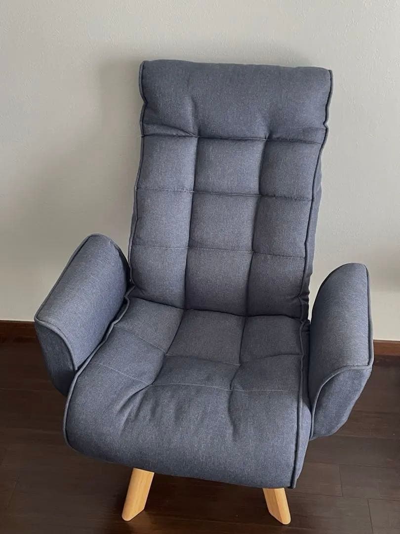 送料込】アイリスオーヤマ 回転ファブリックチェア 椅子　ネイビー FAC-KHB