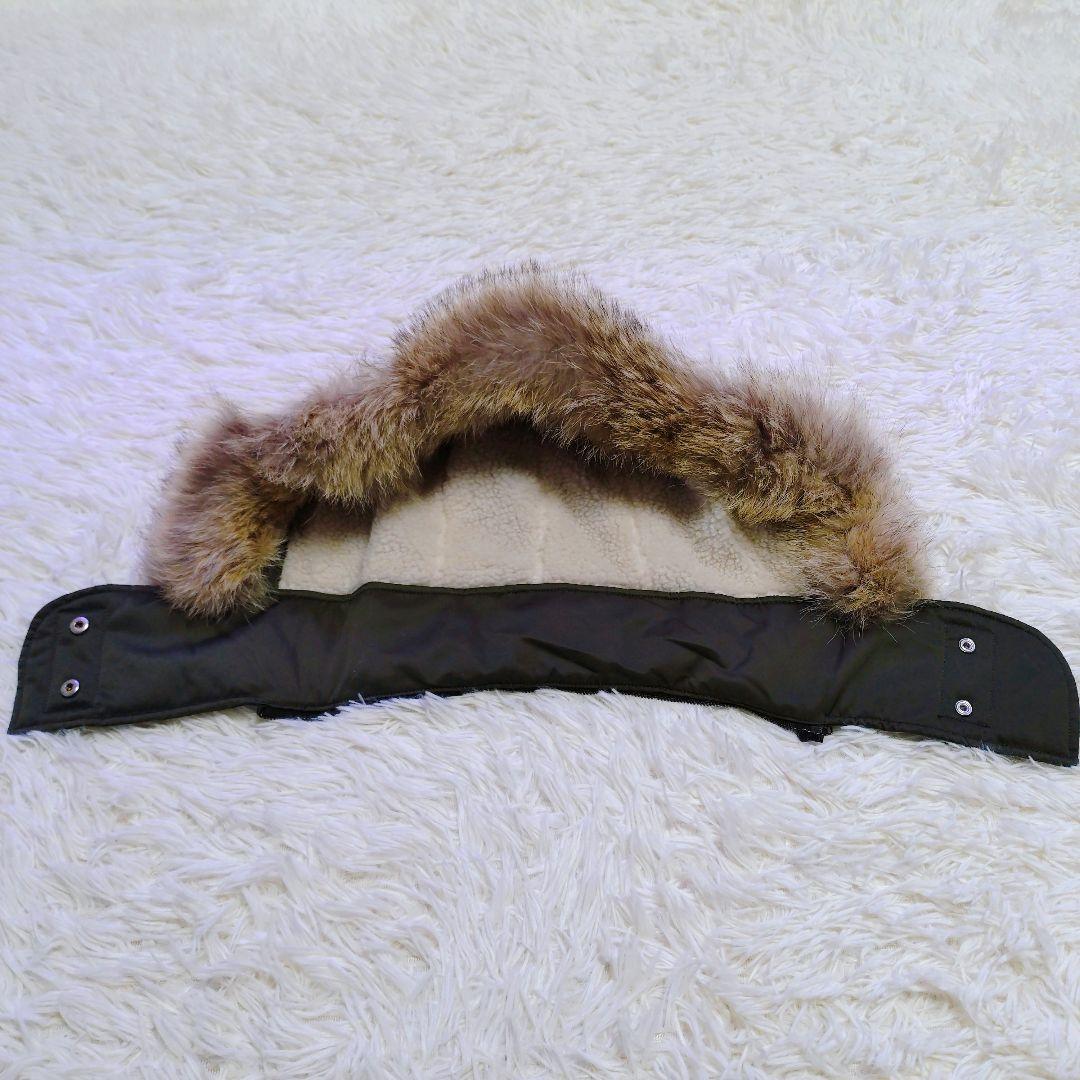 【タグ付き】セオリー　リアルファー付き　ダウンジャケット　緑系　カーキ　S