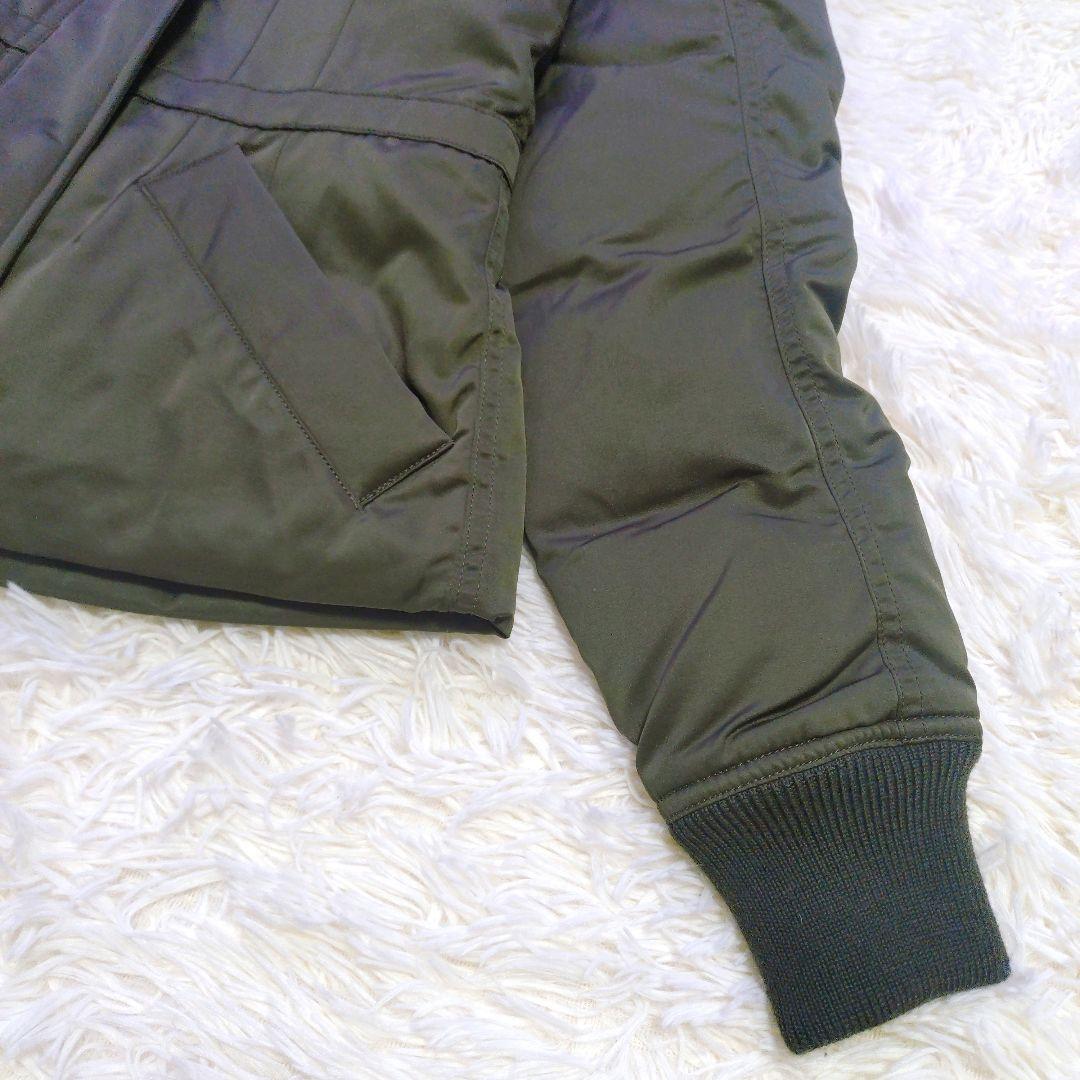 【タグ付き】セオリー　リアルファー付き　ダウンジャケット　緑系　カーキ　S