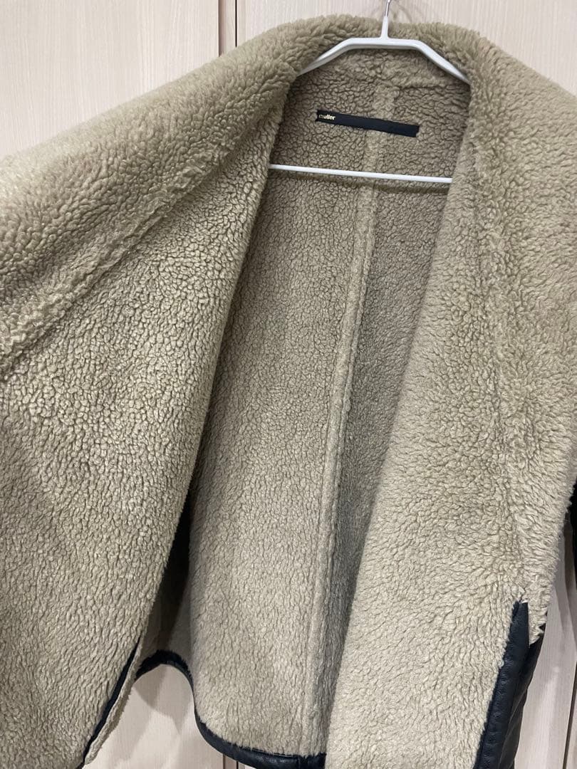 muller of yoshiokubo フェイクレザーボア コート2WAY