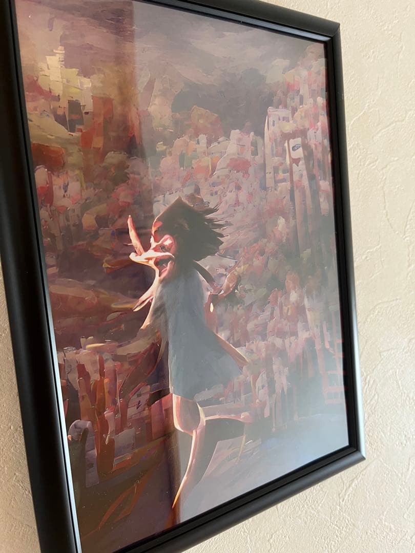 絵画、デジタルアート、風の妖精の少女　版画　写真