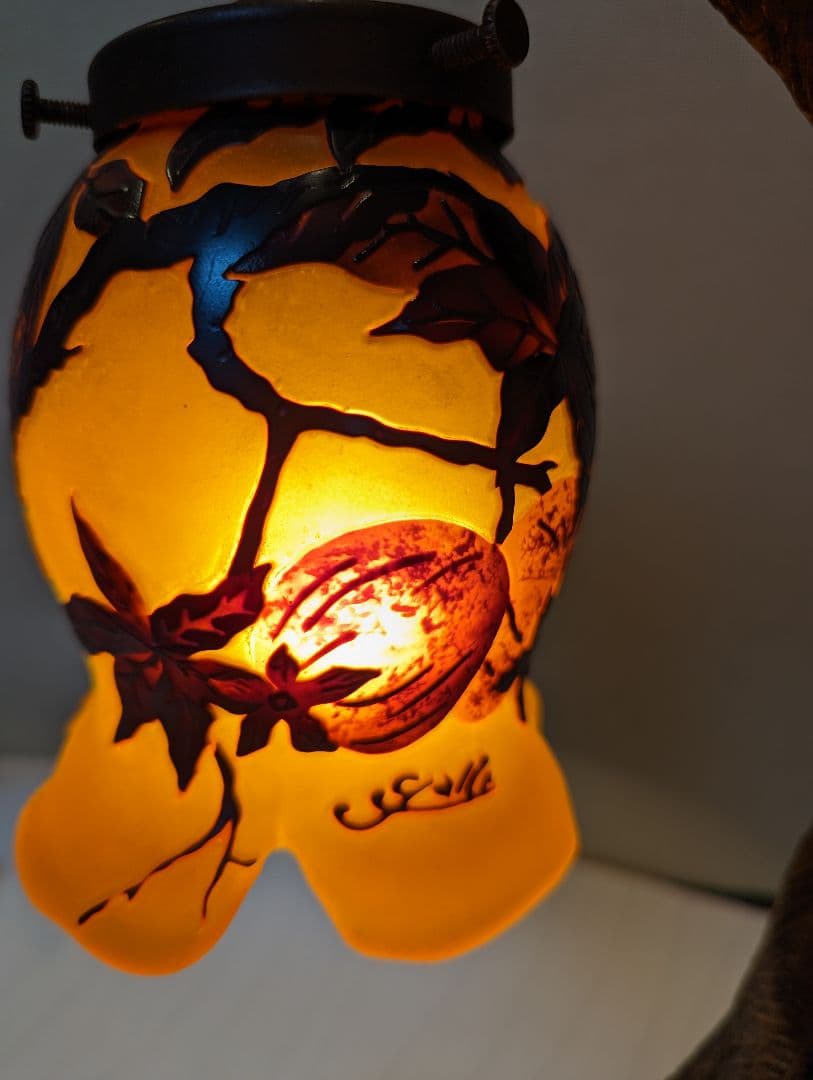 ガレ風 猫のランプ アンティーク照明 ★希少★早い物勝ち★