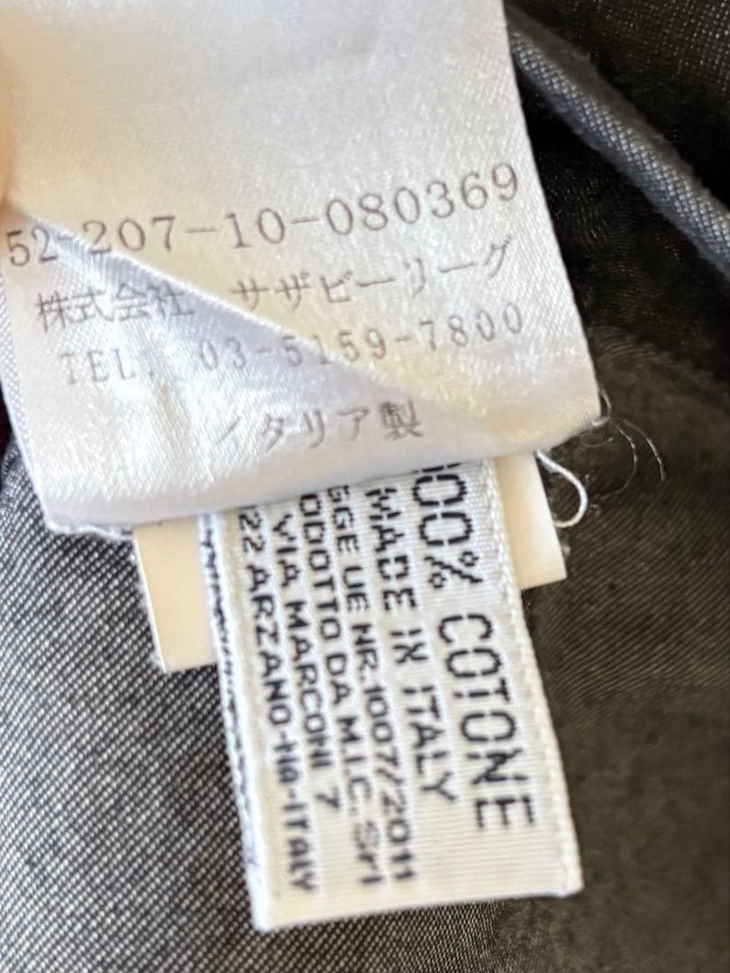 BARBA シャツ 42 41 ブラック デニム シャンブレー ダンガリー 黒