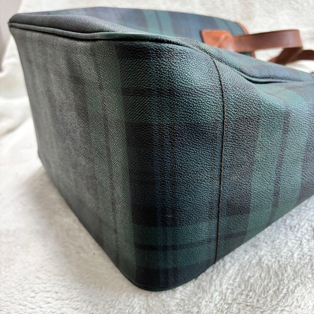 ✨美品✨ ポロラルフローレン ブラックウォッチ トートバッグ PVCレザー 緑