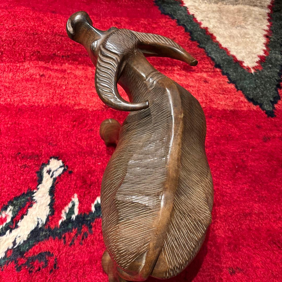 牛の置き物　木製　ビンテージ