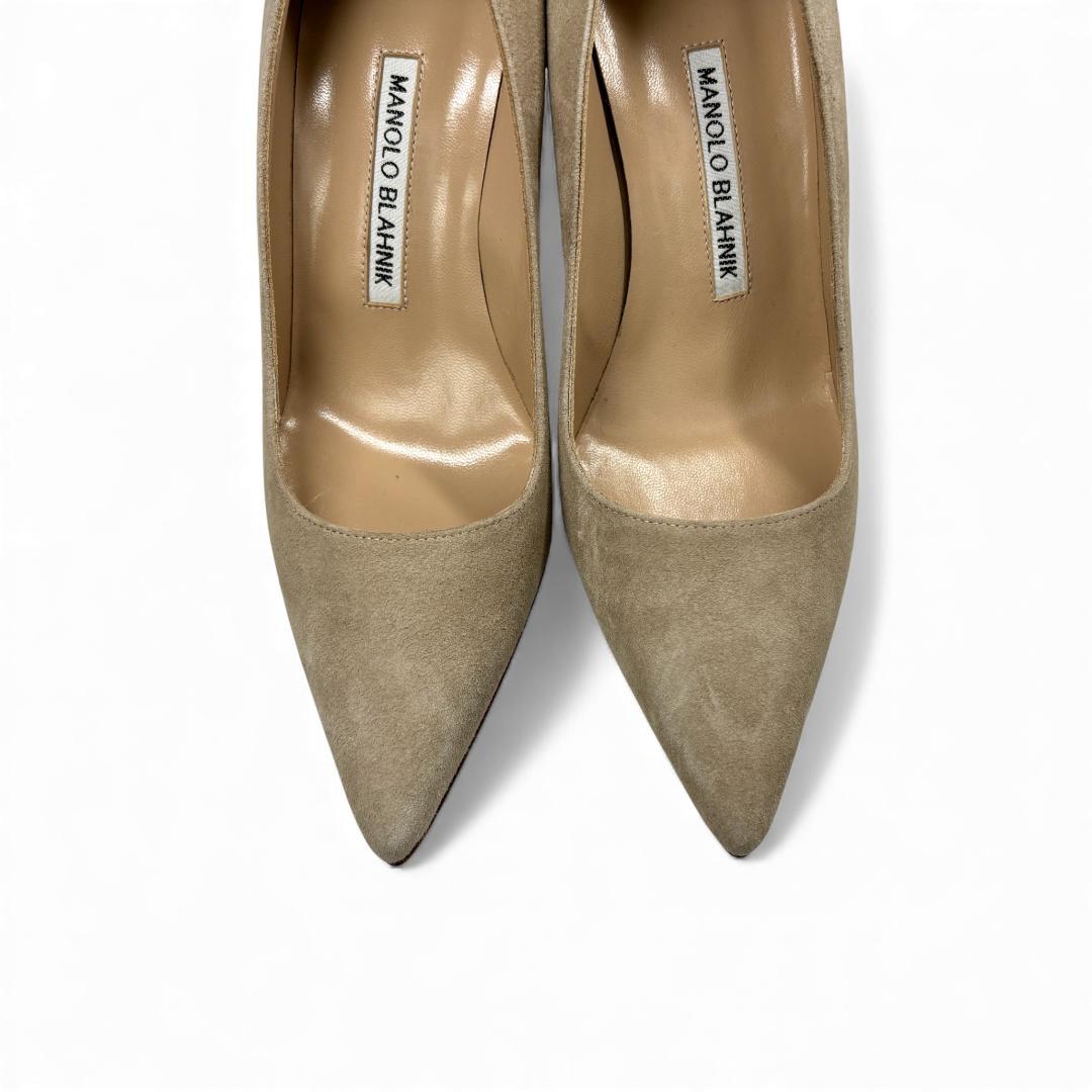 新品級 マノロブラニク スエード ポインテッドパンプス 37.5 24.5cm