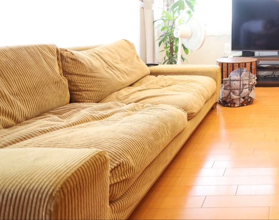 Re:CENO/リセノ　FOLK3人掛けソファー　替えのカバー付き