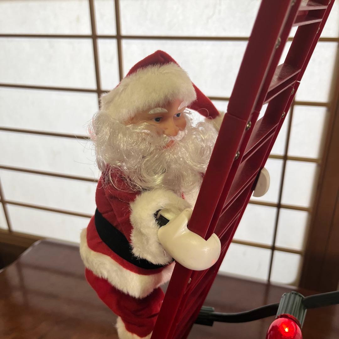 サンタさんが電動ではしごを上り下りします！ライト付き クリスマスソングも流れる