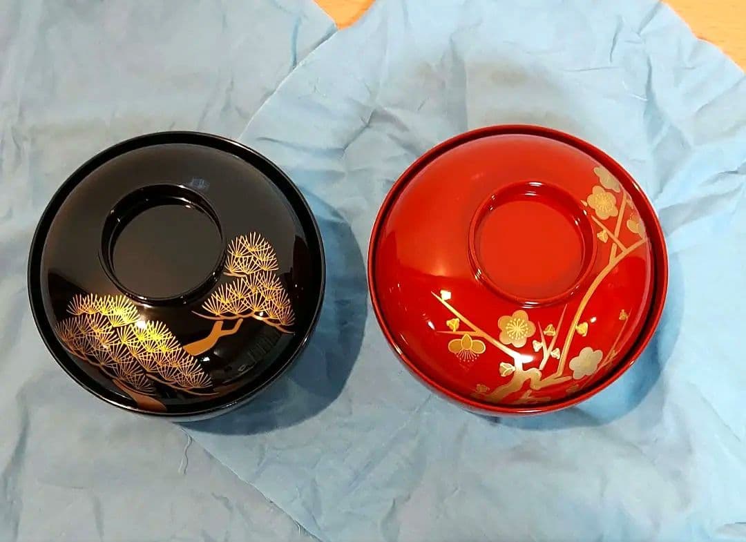 京都　平安象彦　松梅　久美椀　2客セット　漆器