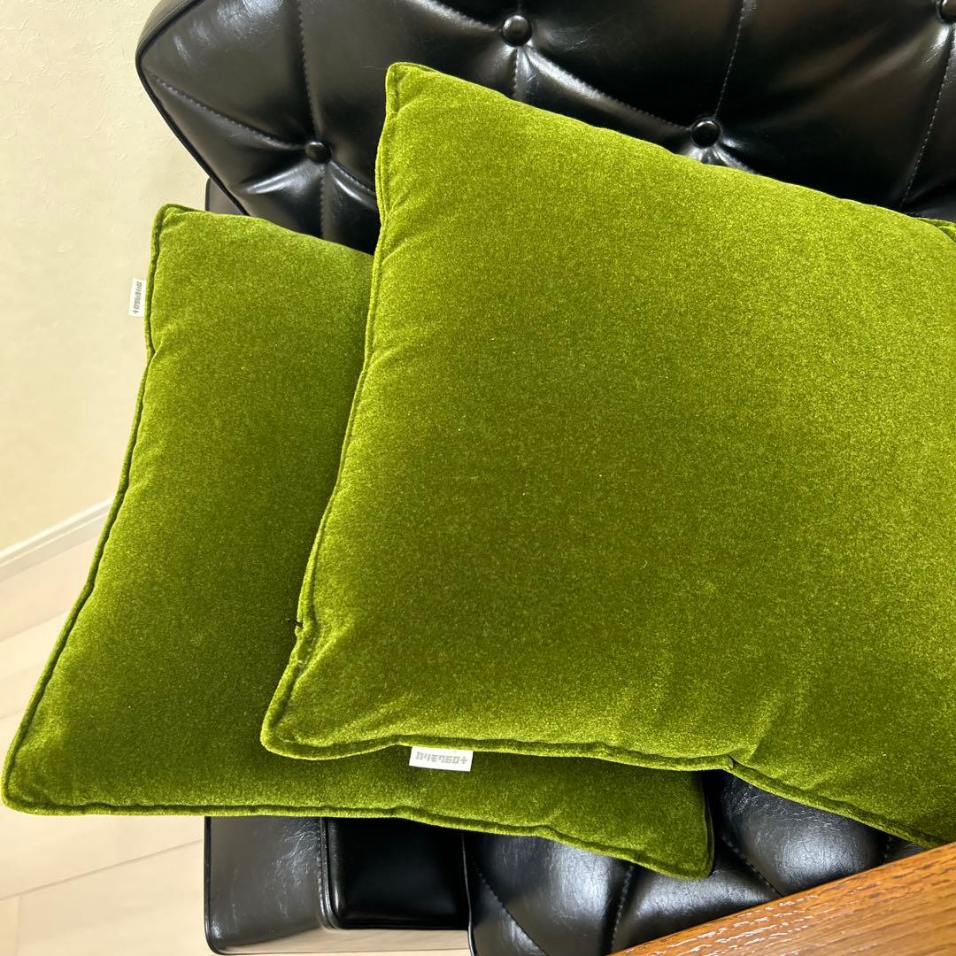 カリモク　モケットグリーン クッション　2個セット※3月28日(金)に発送