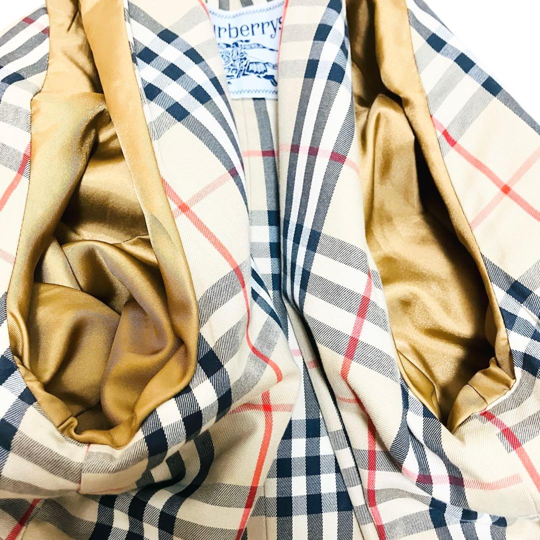 バーバリー トレンチコート ノバチェック 玉虫色 ベージュ マキシ丈　A-3