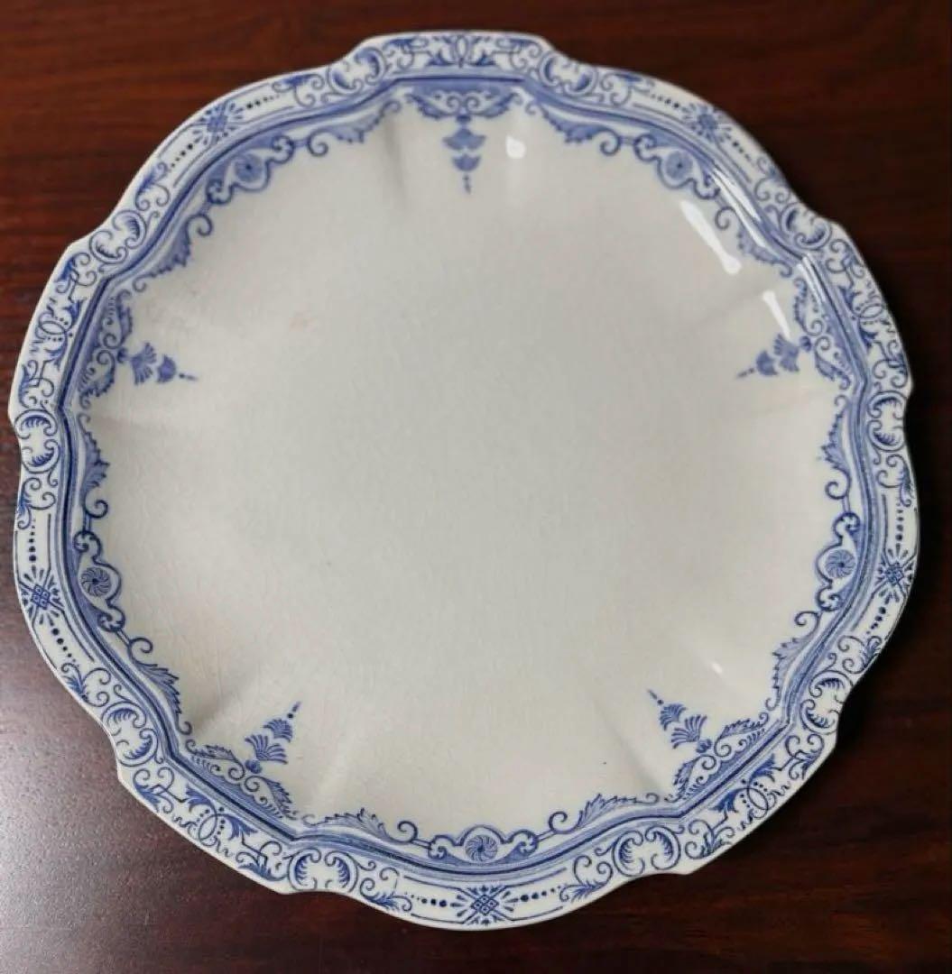 希少 エミールブルジョワ アンティークディナープレート 26cm 10角形